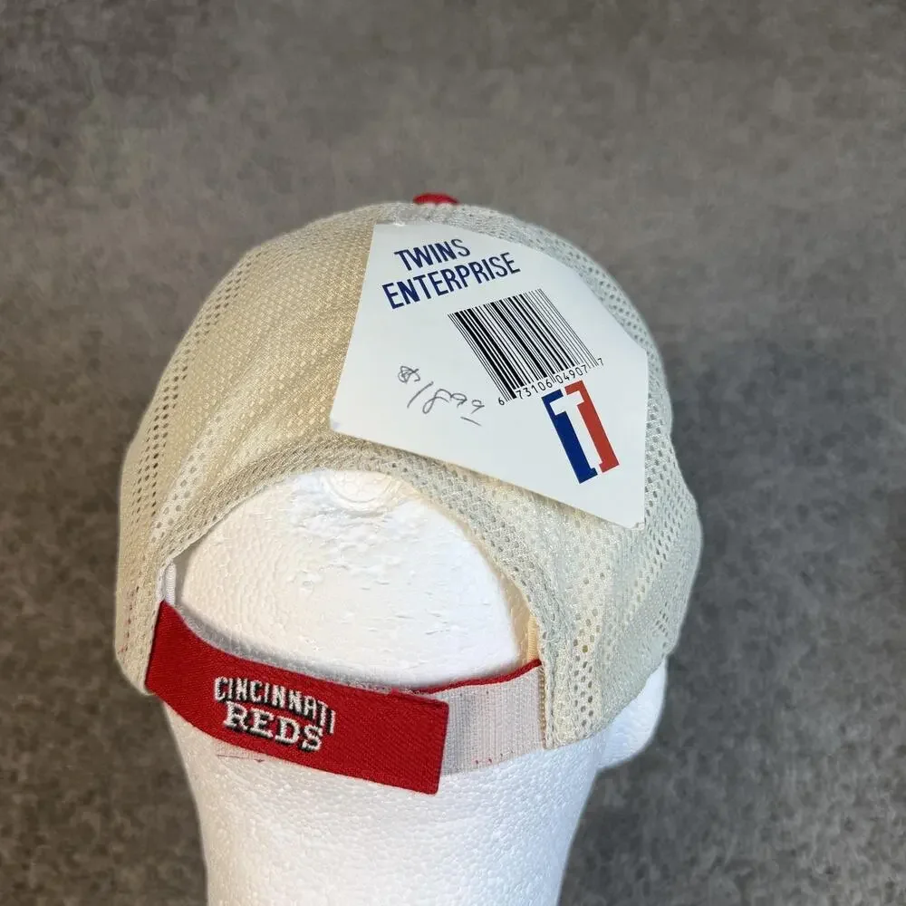 VTG Cincinnati Reds Hat Cap Strap Back Mens One Size Red MLB Twins Enterprise